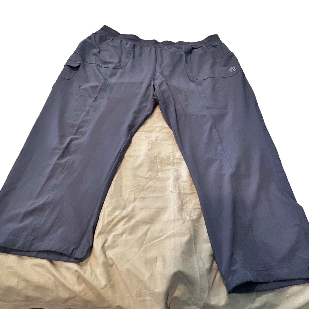 LEGGINGS, FLAT WAISTBAND, DARK GREY, SIZE 4X, ELASTIC WAIST, POCKETS, ELASTIC AT